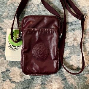 Kipling Deep Red Tally Crossbody Phone Bag